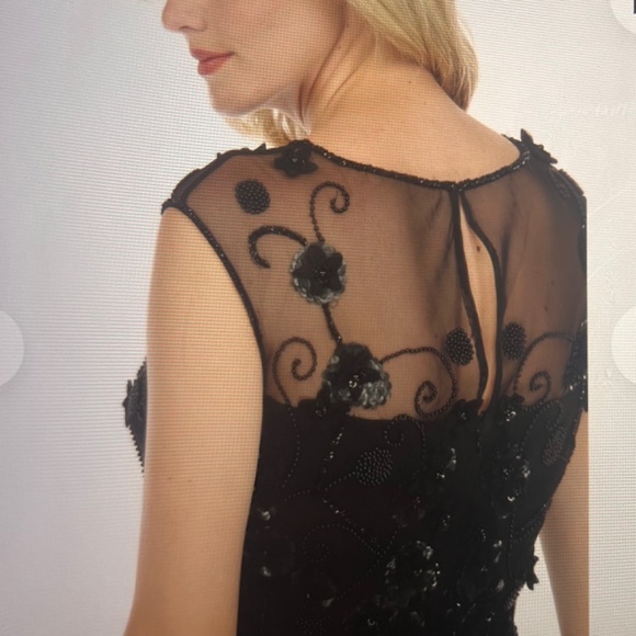 JOHNNY WAS BLACK FLOWER BEADED DRESS-BRAND NEW! - Picture 10 of 11